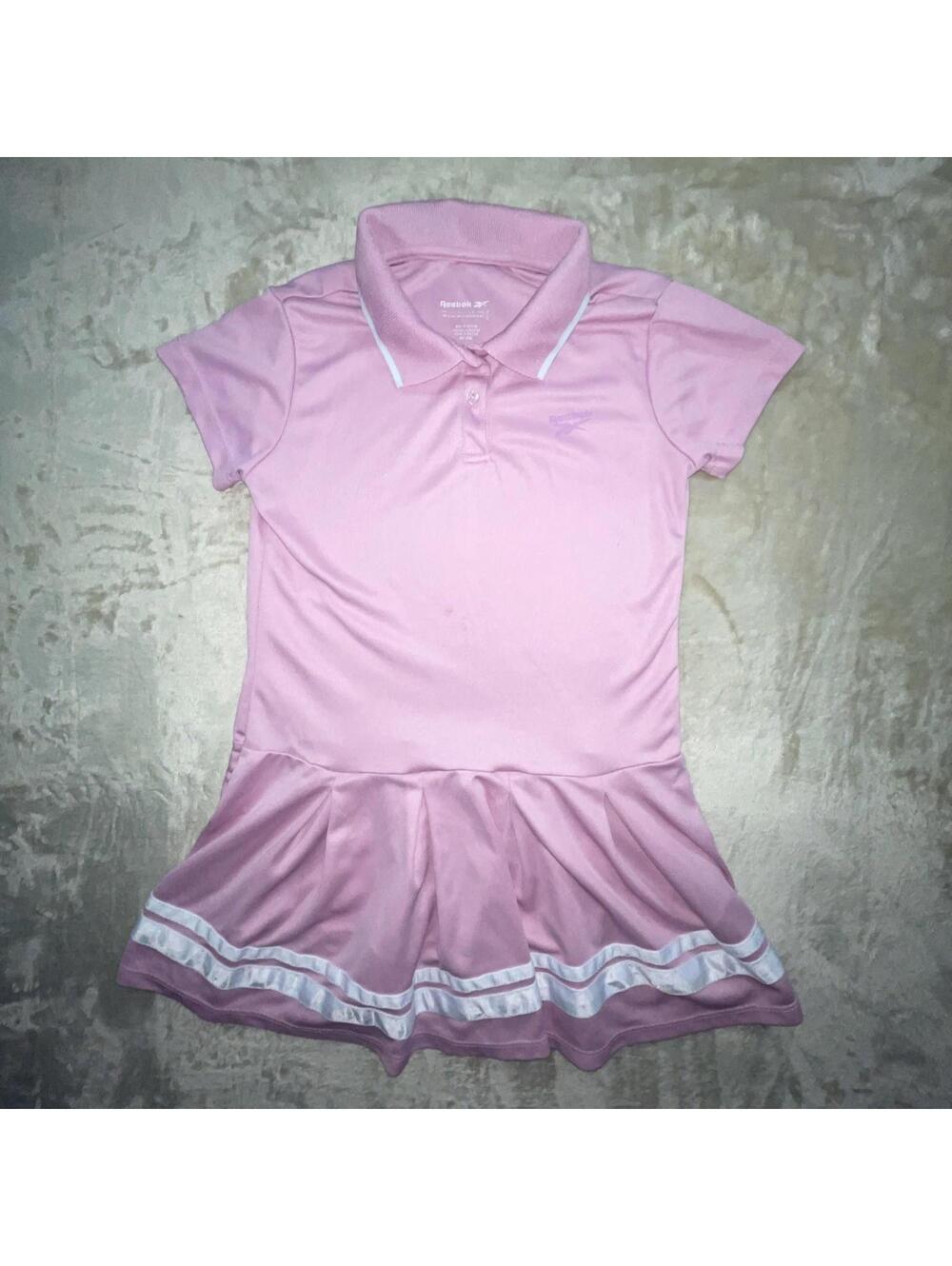 Reebok Girl’s Pink Tennis Dress Sz 9-10Y (Large) Pleated Skirt Athletic *Flaw*